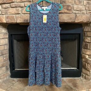 NWT MICHAEL Michael Kors blue sleeveless dress. Double ruffle on the bottom. 2X